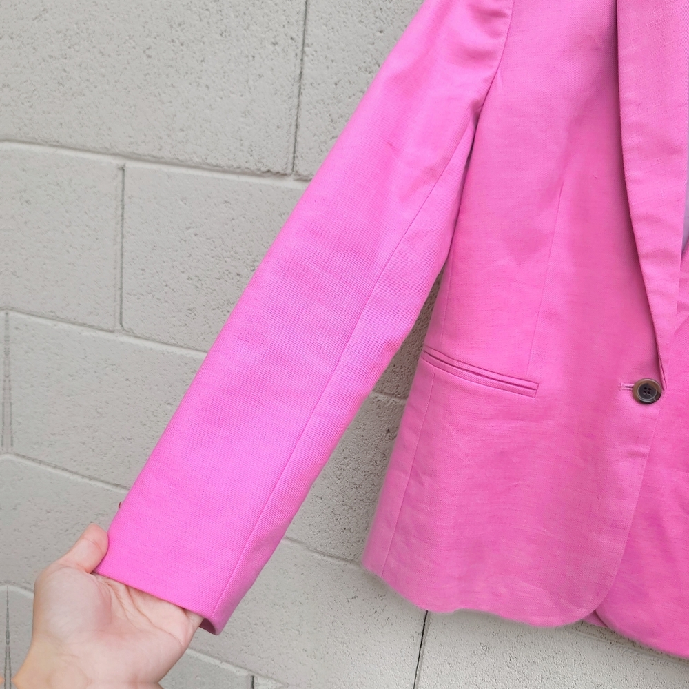 J. Crew | Parke Blazer in Stretch Linen in Pink Size 6 - Picture 5 of 15